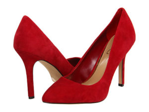 Pantofi online stiletto din piele intoarsa rosie